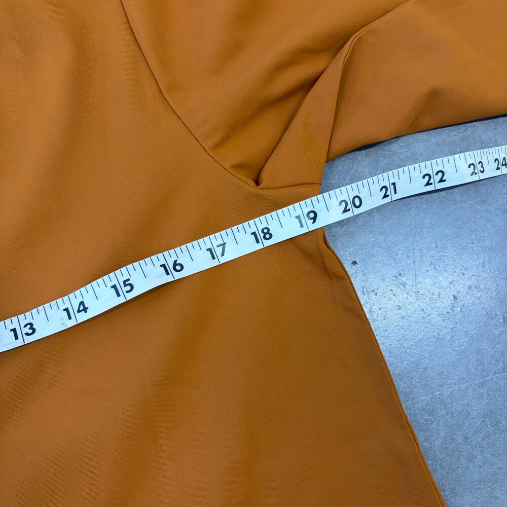 A. Putnam Long Sleeve Polo Golf Business Terra Orange Rust Stripe Trim Top Small - Picture 4 of 5